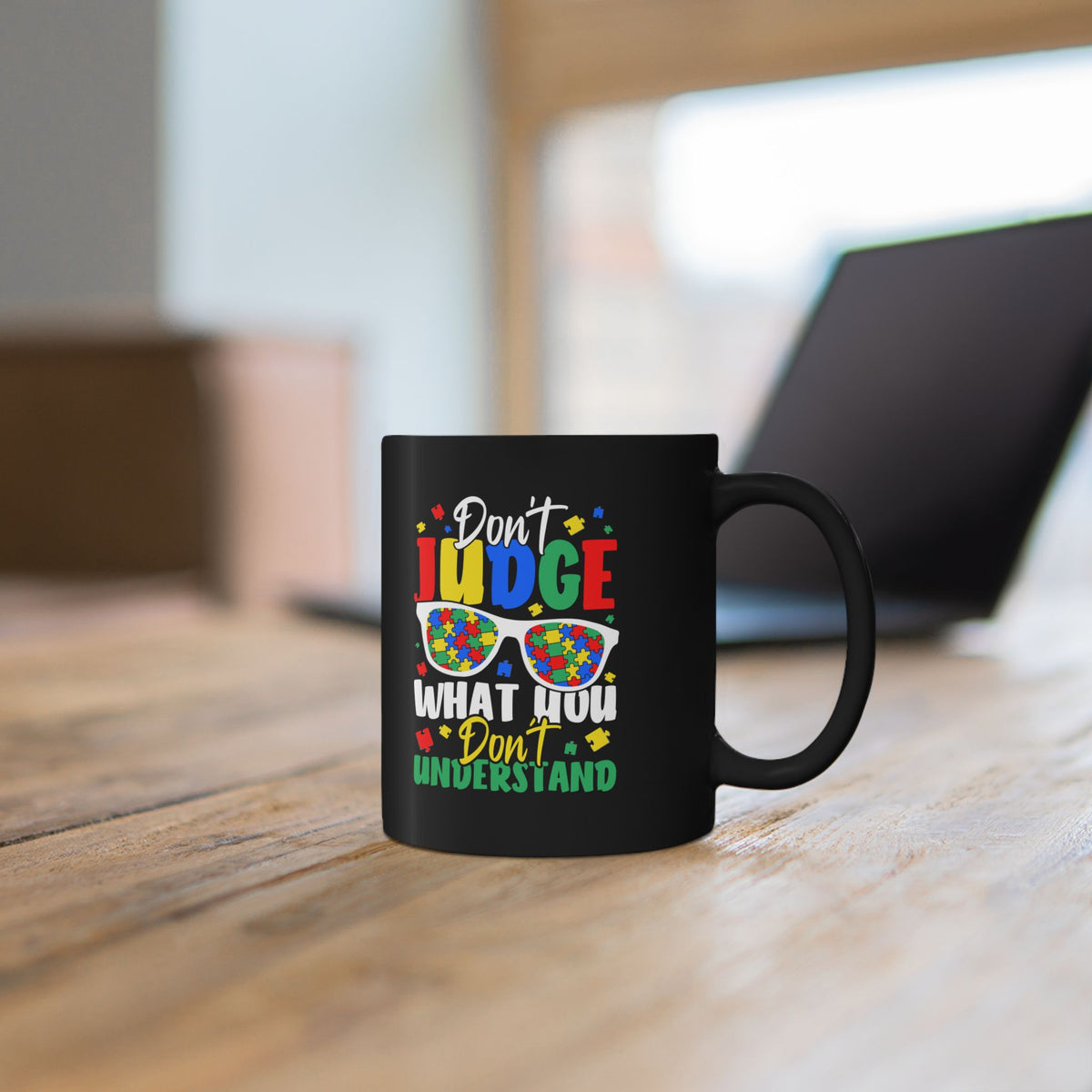 Colorful Autism Awareness Black Mug - 11oz & 15oz