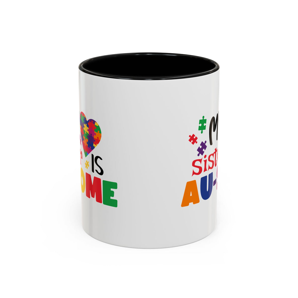 Colorful Autism Awareness Coffee Mug - "My Sister is AU-some"