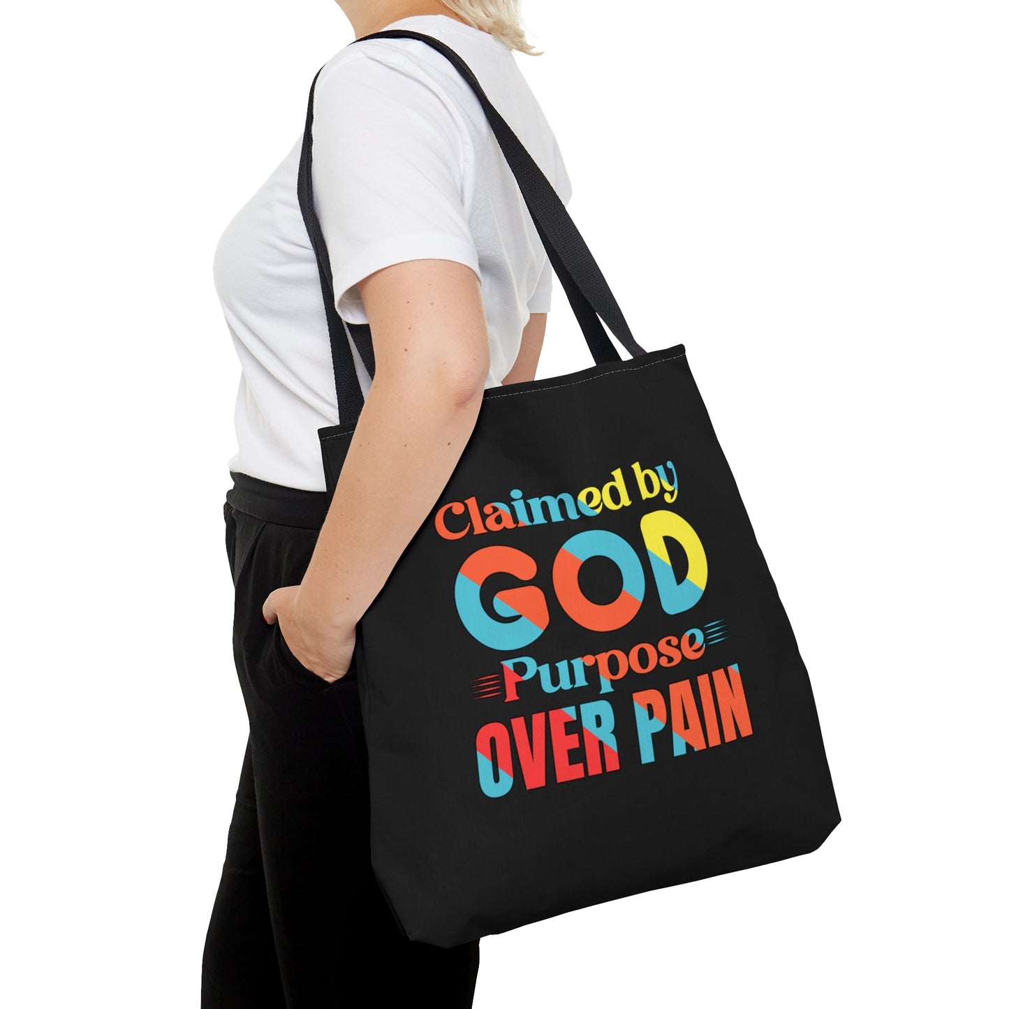 Claimed By God Purpose Over Pain Christian Tote Bag Printify