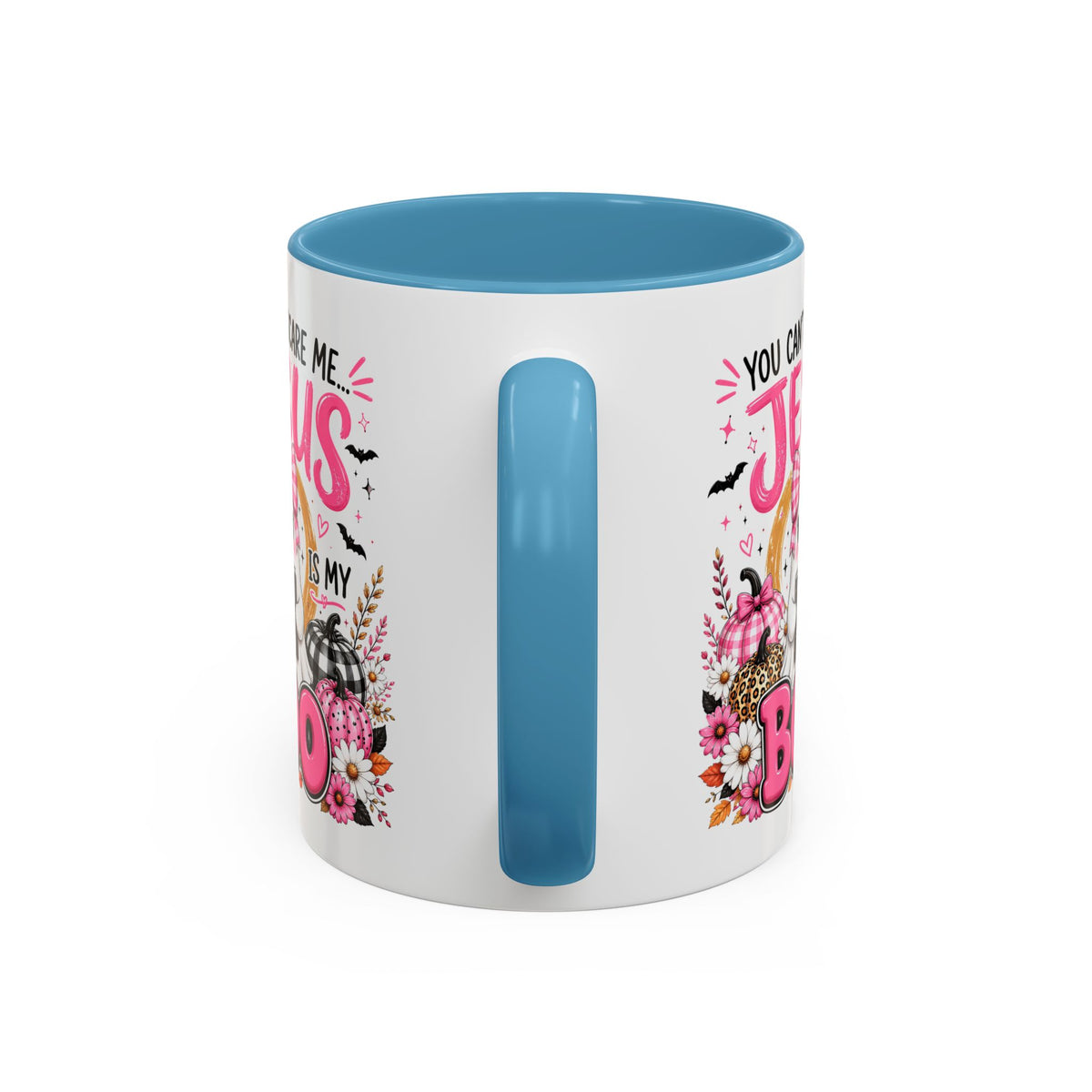 You Can’t Scare Me Jesus Is My Boo Coffee Mug — Halloween Christian Accent Mug