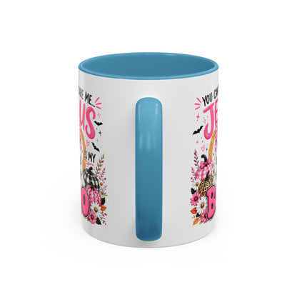 You Can’t Scare Me Jesus Is My Boo Coffee Mug — Halloween Christian Accent Mug