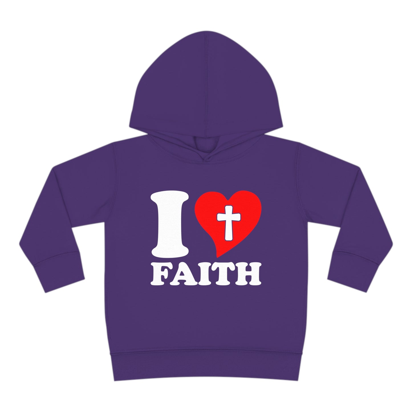 I Love Faith Christian Toddler Pullover Fleece Hooded Sweatshirt