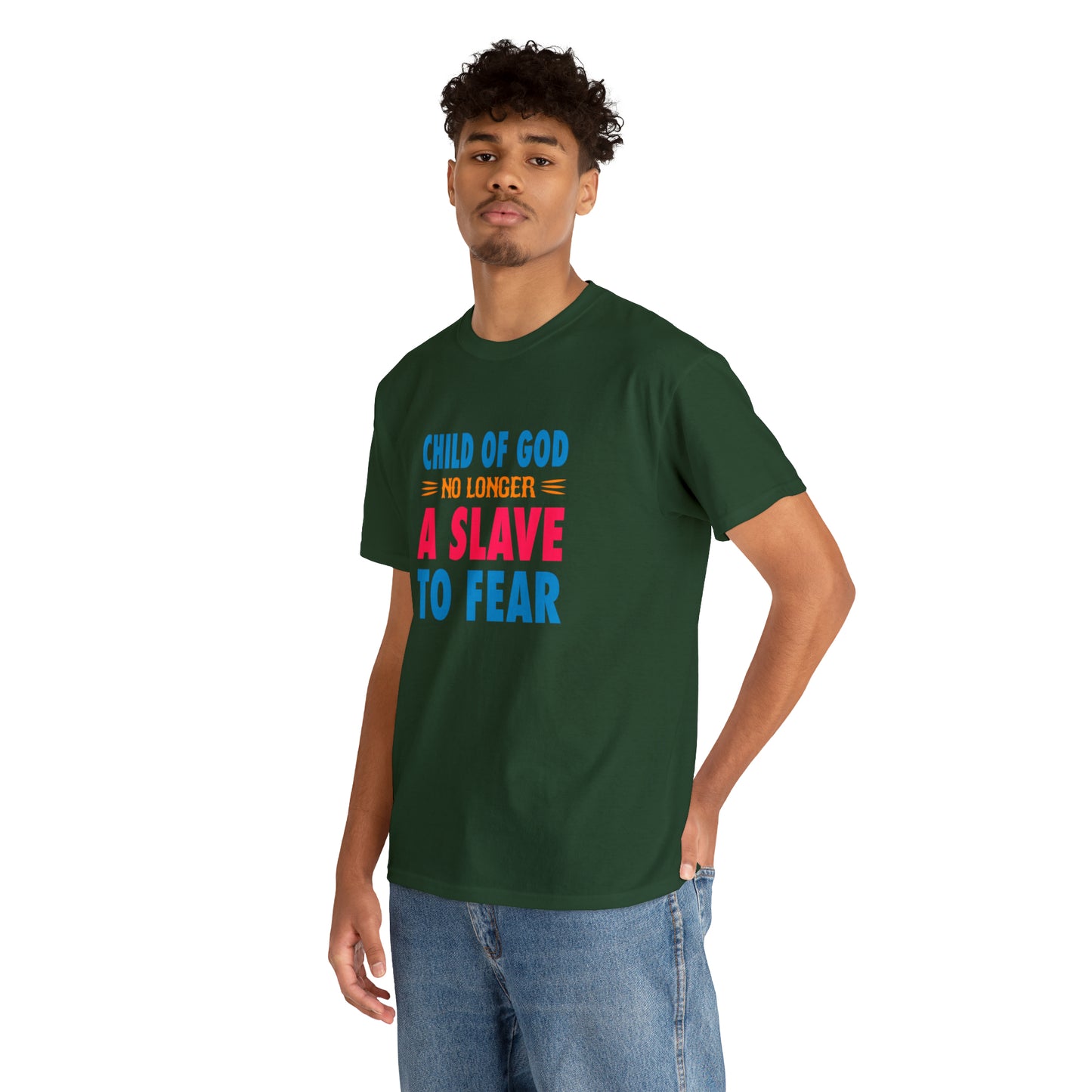 Child Of God No Longer A Slave To Fear Unisex Heavy Cotton Tee Printify