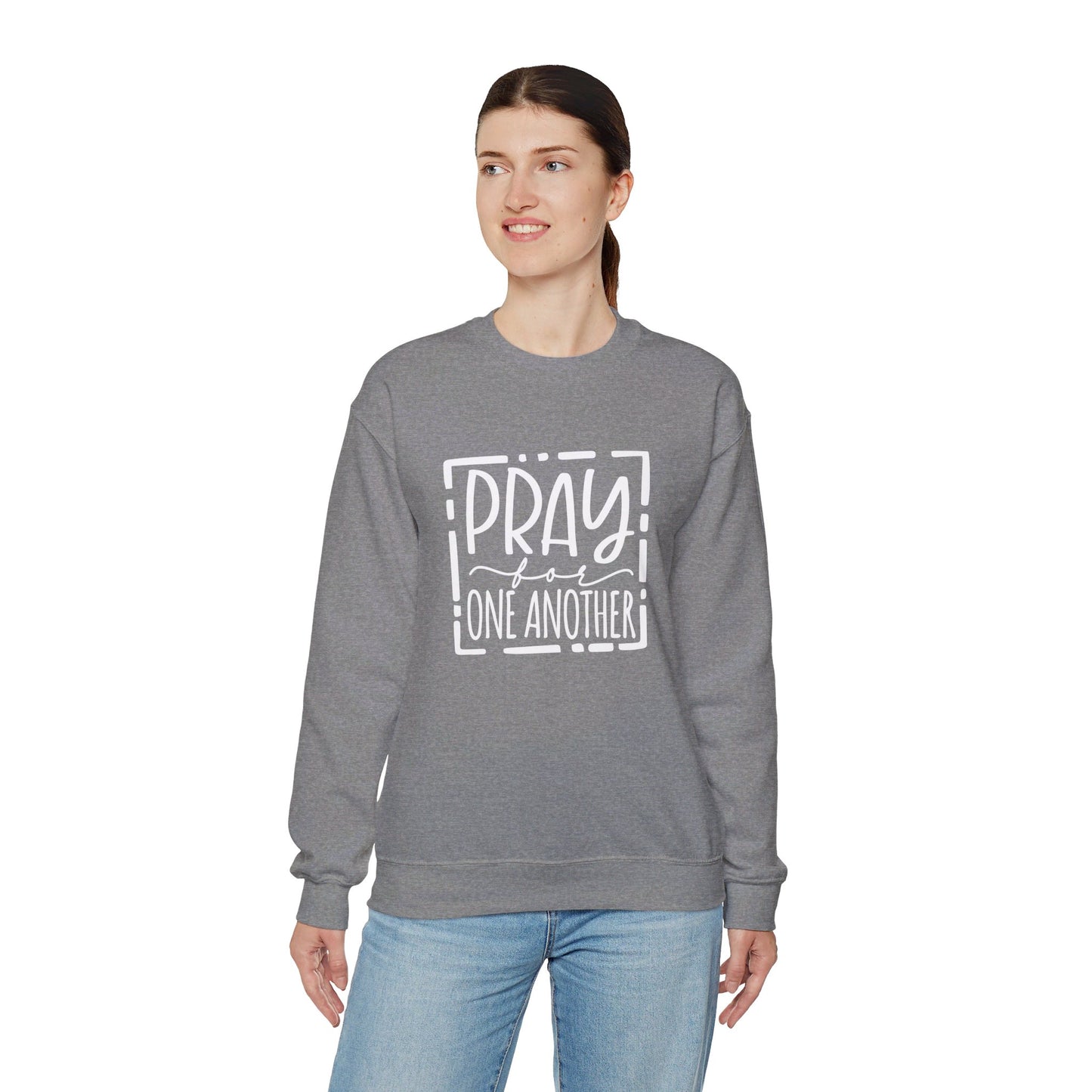 Pray For One Another Don't Quit Unisex Heavy Blend™ Crewneck Christian Sweatshirt