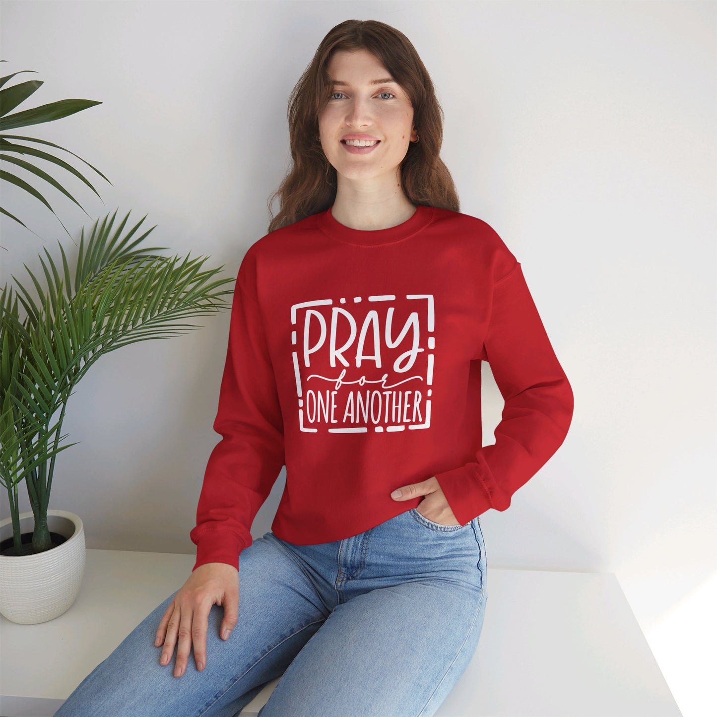 Pray For One Another Don't Quit Unisex Heavy Blend™ Crewneck Christian Sweatshirt