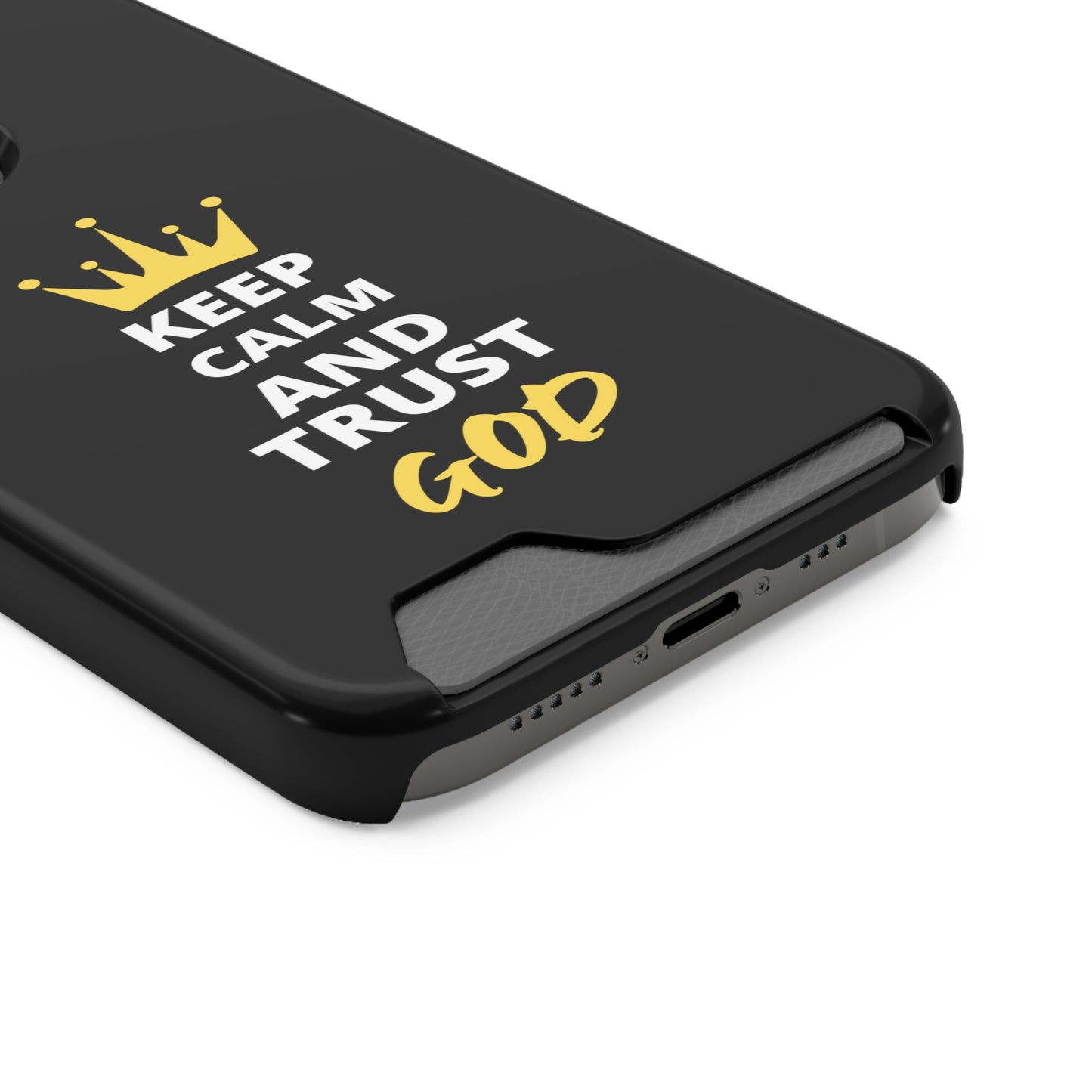 Keep Calm And Trust God Christian Phone Case With Card Holder Printify