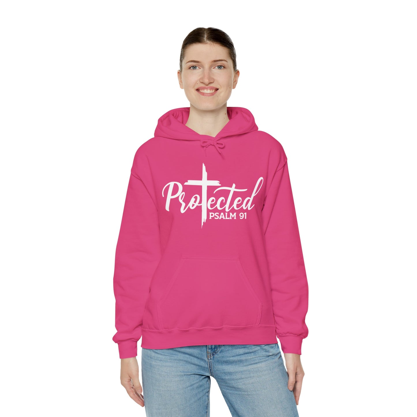 Psalm 91 Protected Unisex Christian Pullover Hooded Sweatshirt