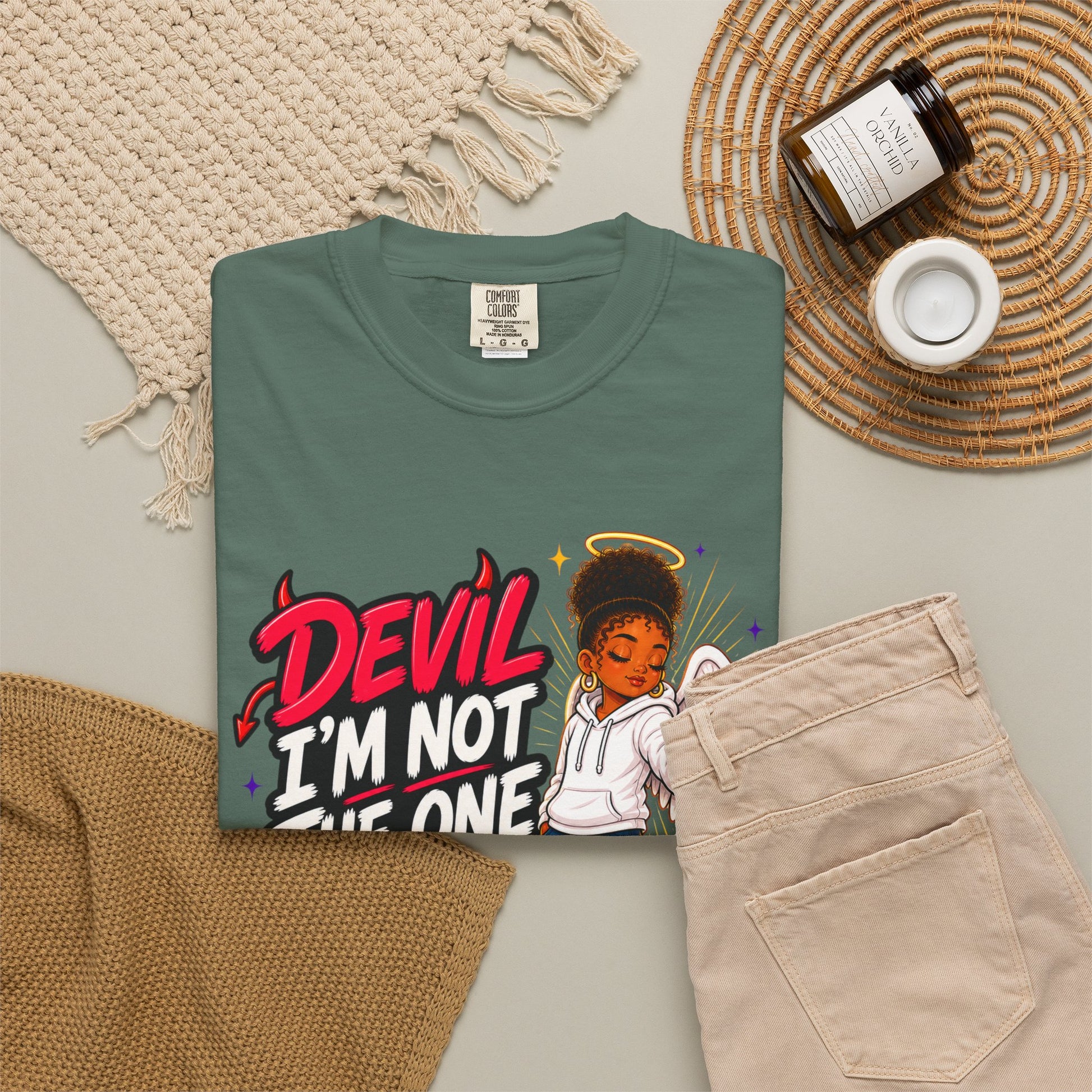 Devil I'm Not the One Today T-Shirt — Funny Angel vs Devil Graphic Tee - ClaimedbyGodDesigns