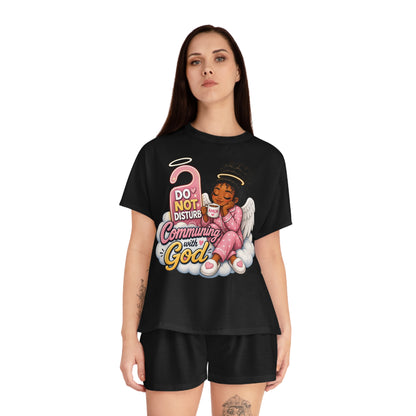 Do Not Disturb Communing with God Women's Short Pajama Set - ClaimedbyGodDesigns