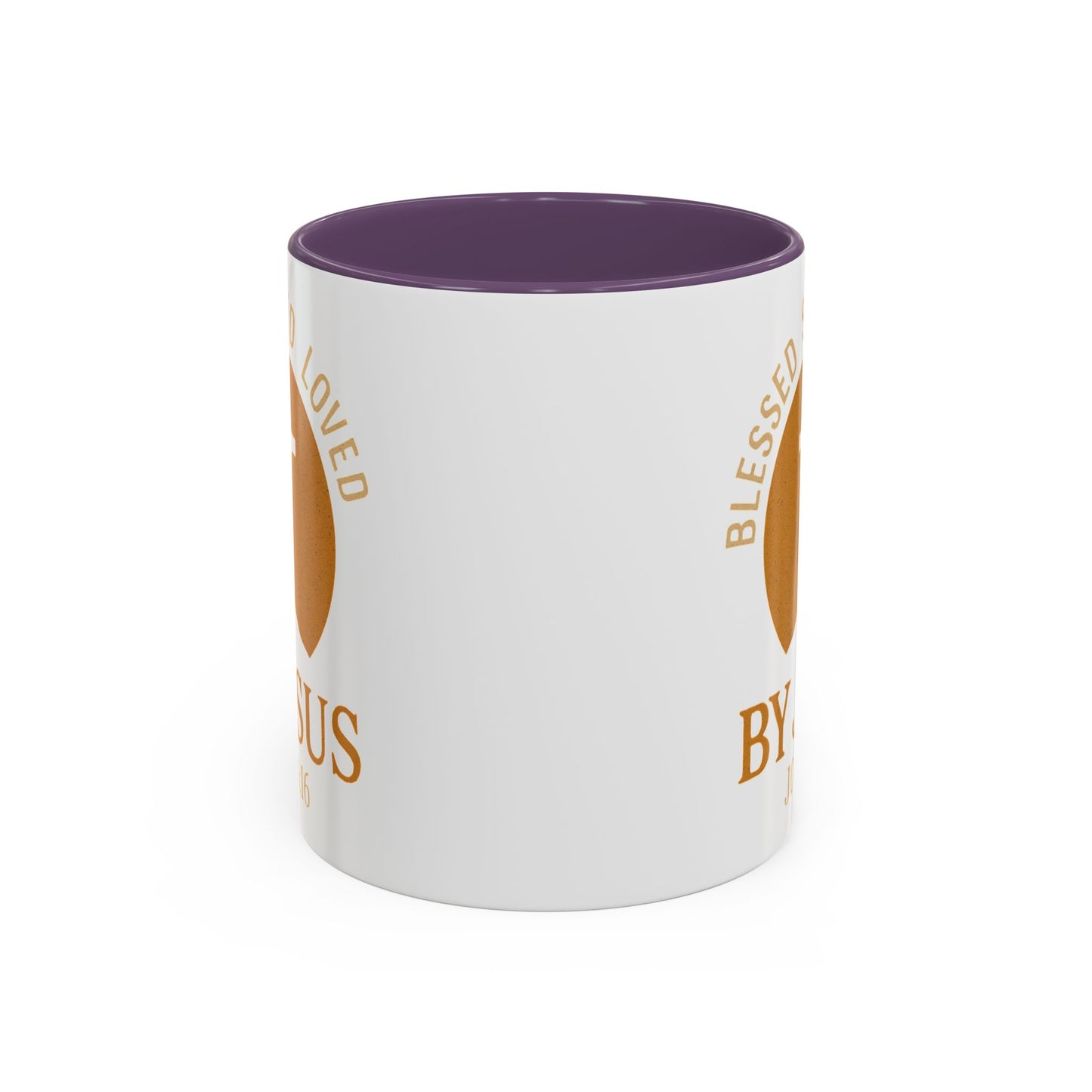 Inspirational Accent Coffee Mug - Blessed, Saved, Loved by Him | John 3:16