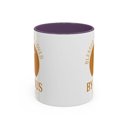 Inspirational Accent Coffee Mug - Blessed, Saved, Loved by Him | John 3:16