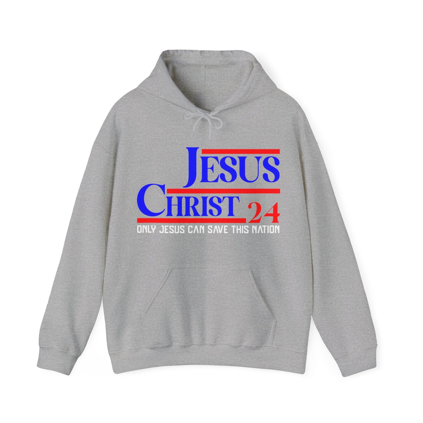 Jesus Christ 2024 Only Jesus Can Save This Nation Election Year Unisex Christian Hooded Pullover Sweatshirt