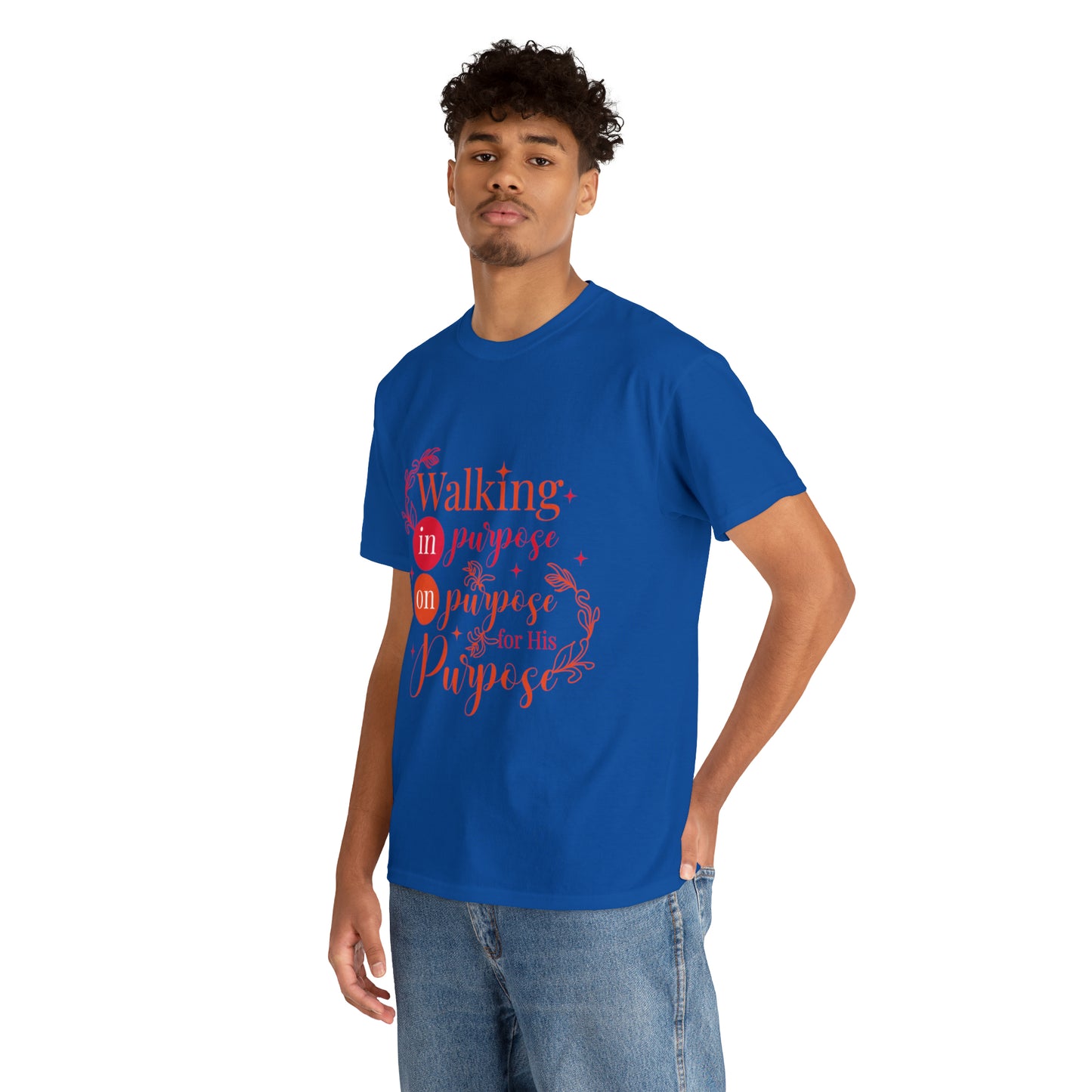 Walking In Purpose On Purpose For His Purpose Unisex Heavy Cotton Tee