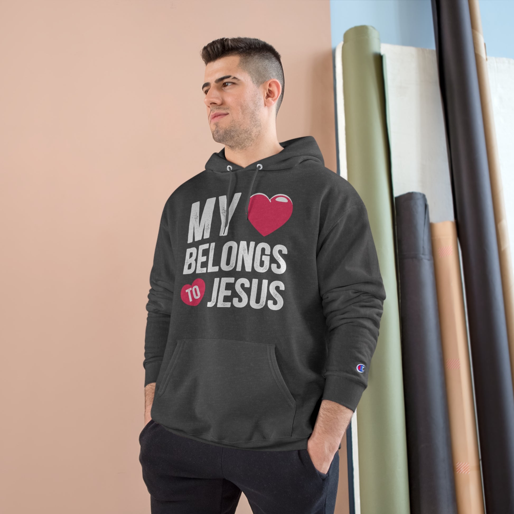 My Heart Belongs To Jesus Unisex Champion Hoodie Printify