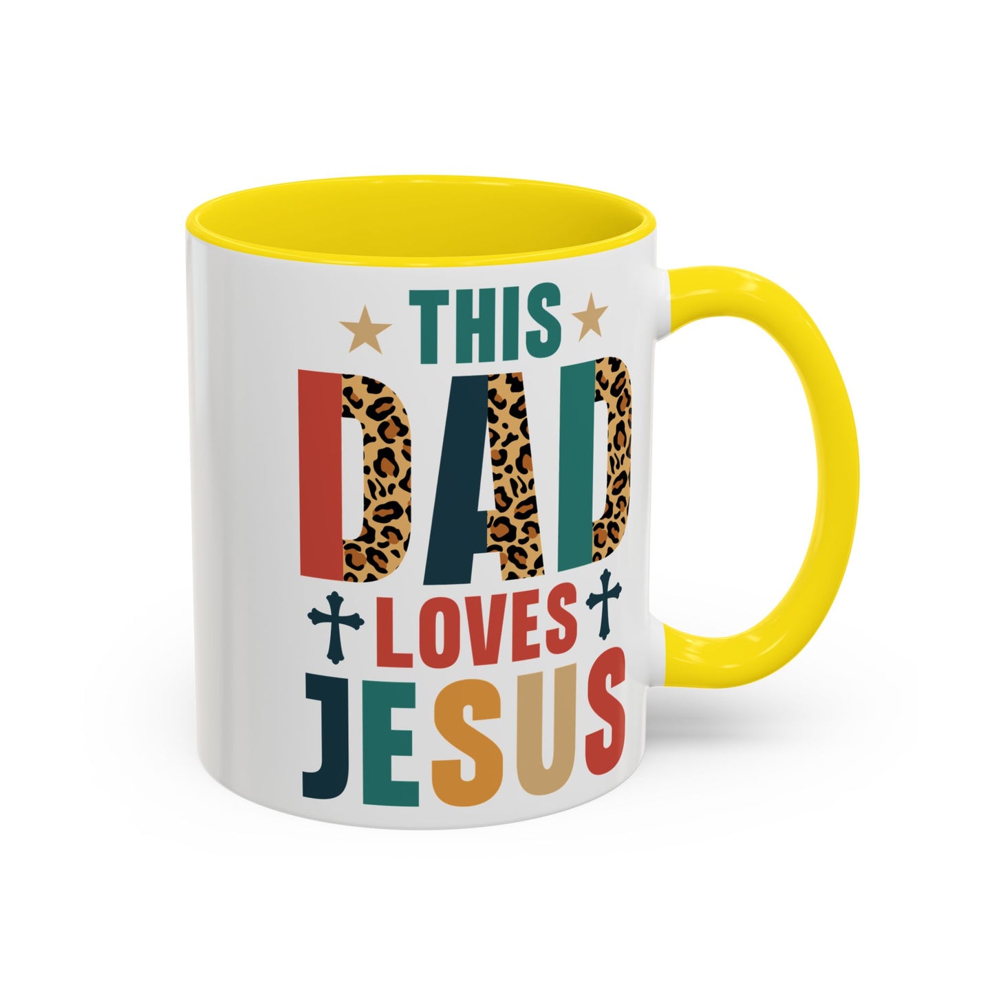 This Dad Loves Him Accent Coffee Mug - Perfect Gift for Father's Day and Christian Dads