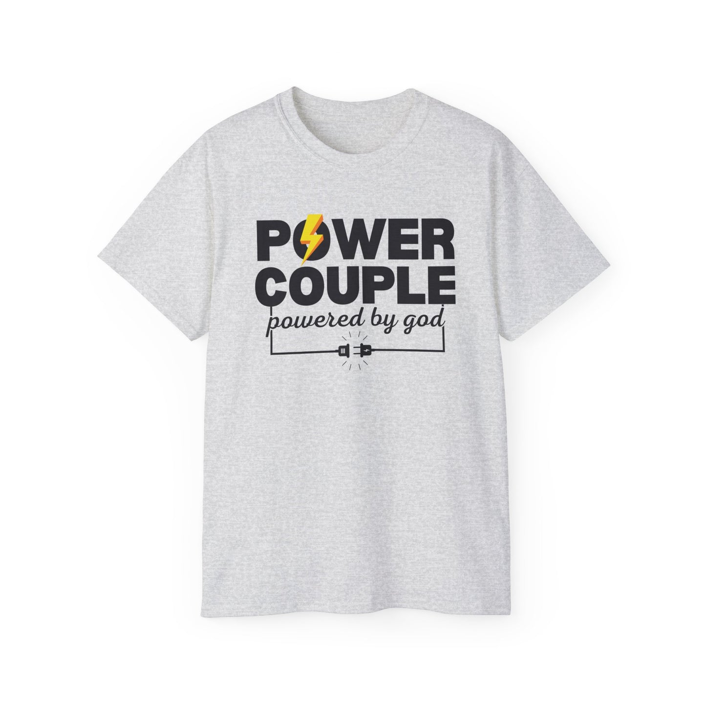 POWER COUPLE POWERED BY GOD Unisex Christian Ultra Cotton Tee Printify