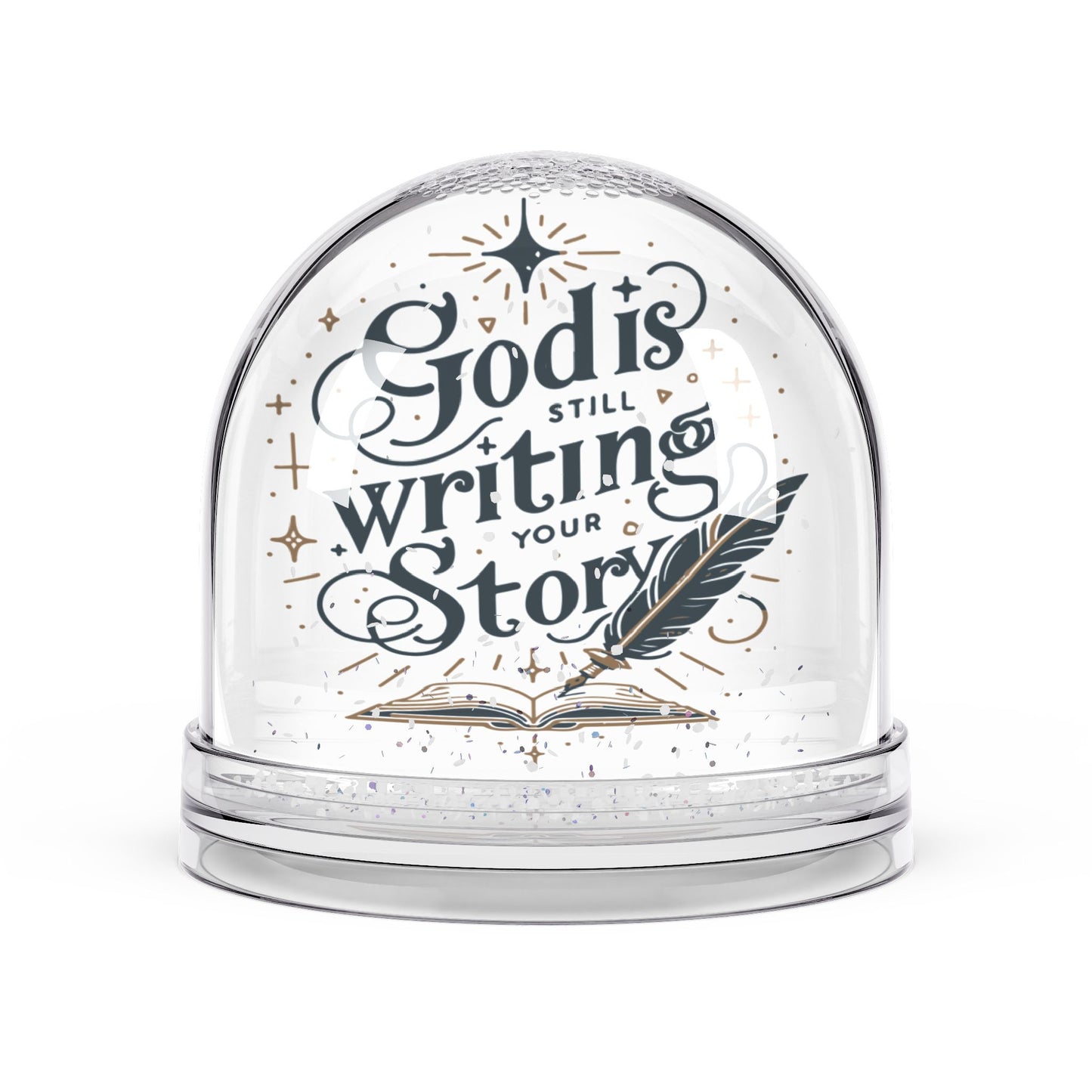 Christian Snow Globe, Religious Home Decor, Inspirational Gift, Christmas Decoration, God is still writing your story