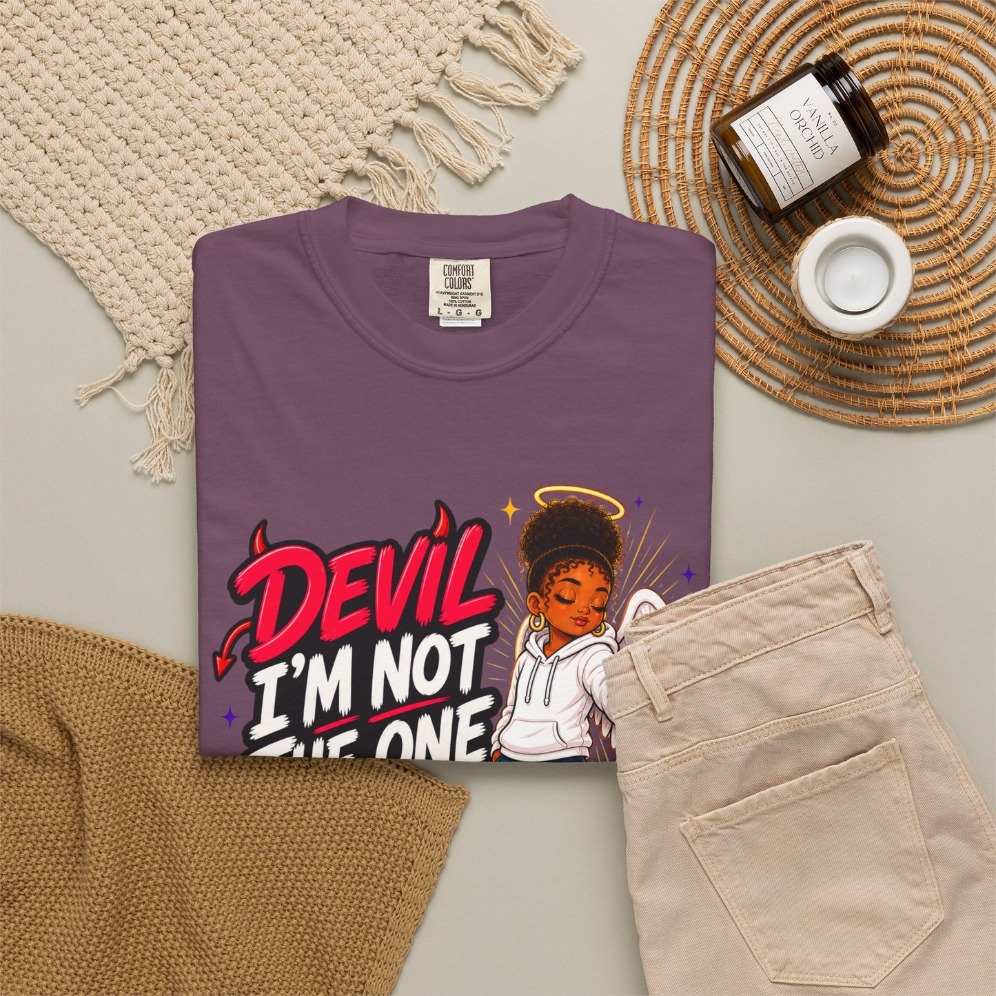 Devil I'm Not the One Today T-Shirt — Funny Angel vs Devil Graphic Tee - ClaimedbyGodDesigns