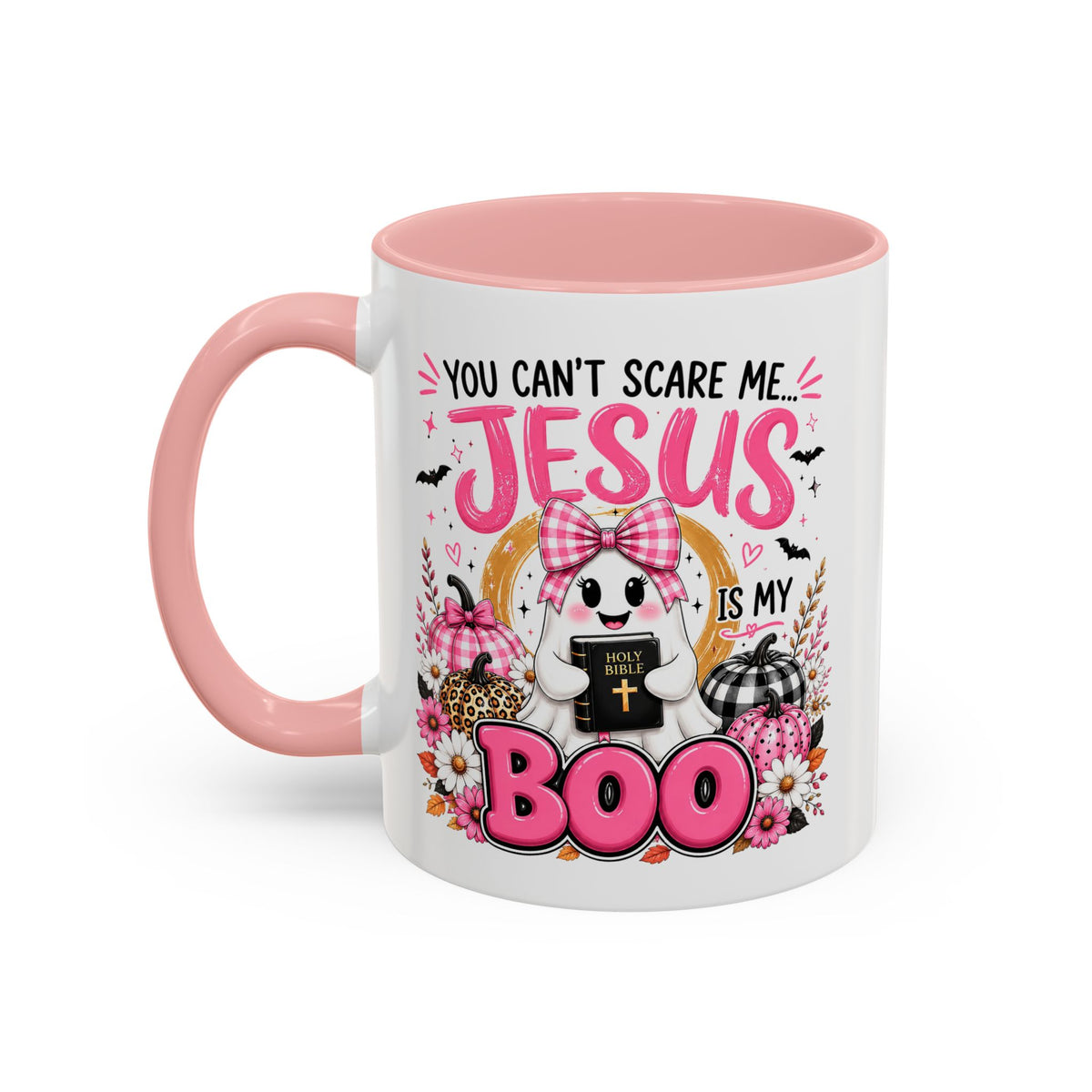 You Can’t Scare Me Jesus Is My Boo Coffee Mug — Halloween Christian Accent Mug