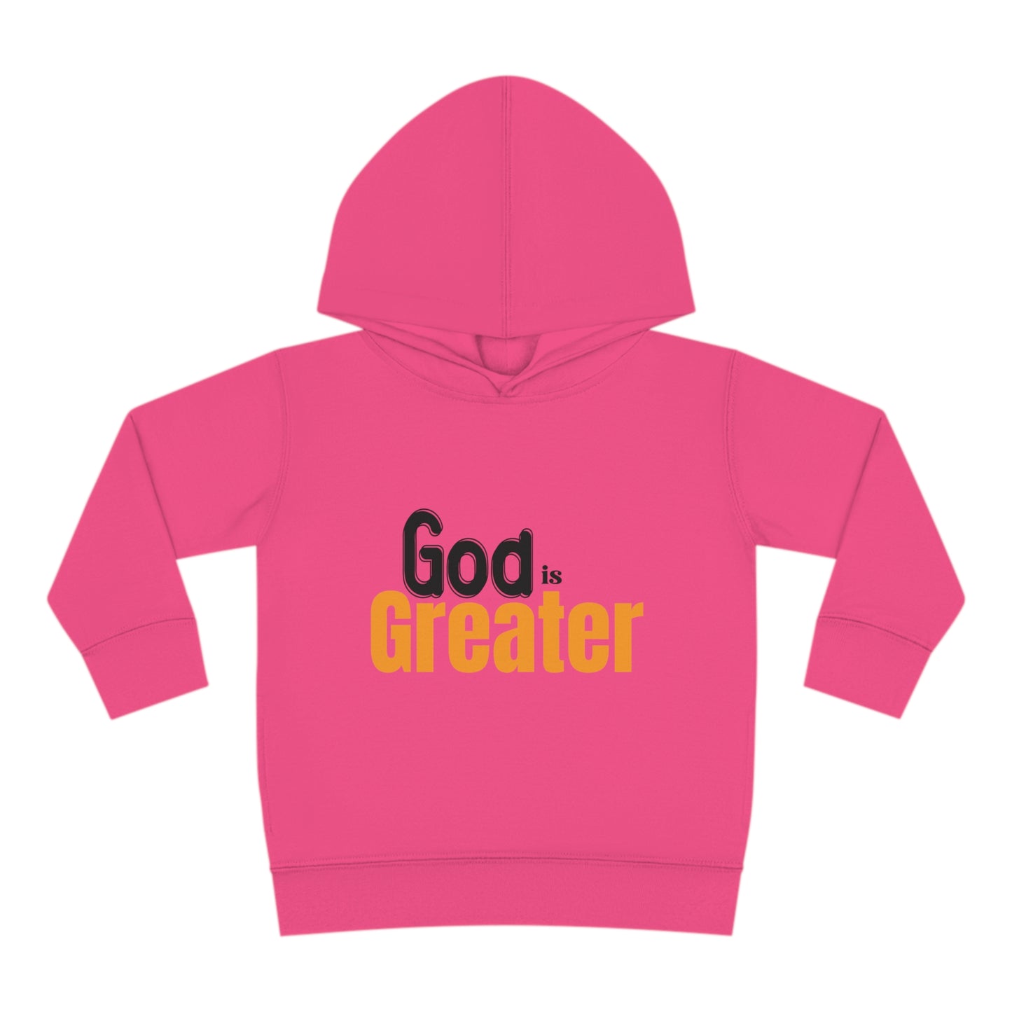 God Is Greater Christian Toddler Pullover Fleece Hoodie Printify