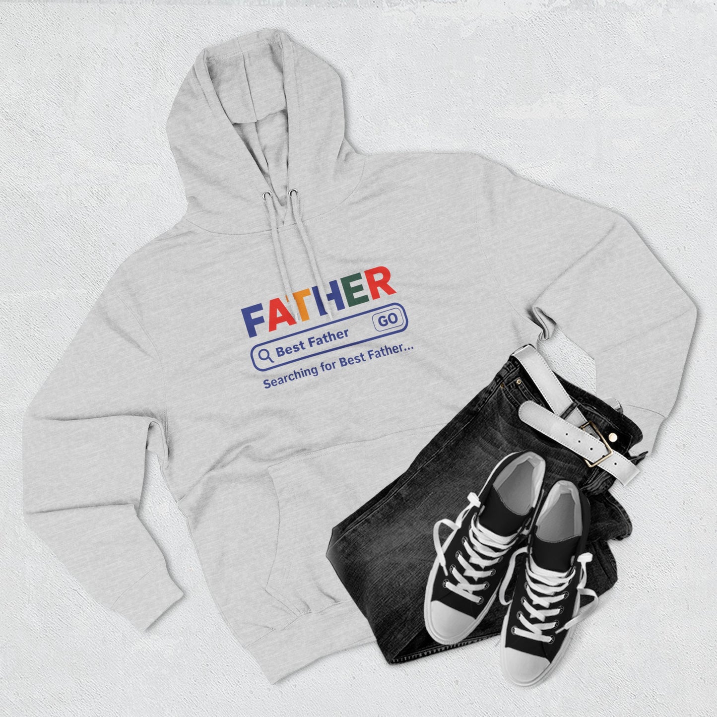Father's Day Three - Panel Fleece Hoodie, Gift for Dad, Best Father Hoodie, Personalized Father Sweatshirt, Cute Dad Attire - ClaimedbyGodDesigns