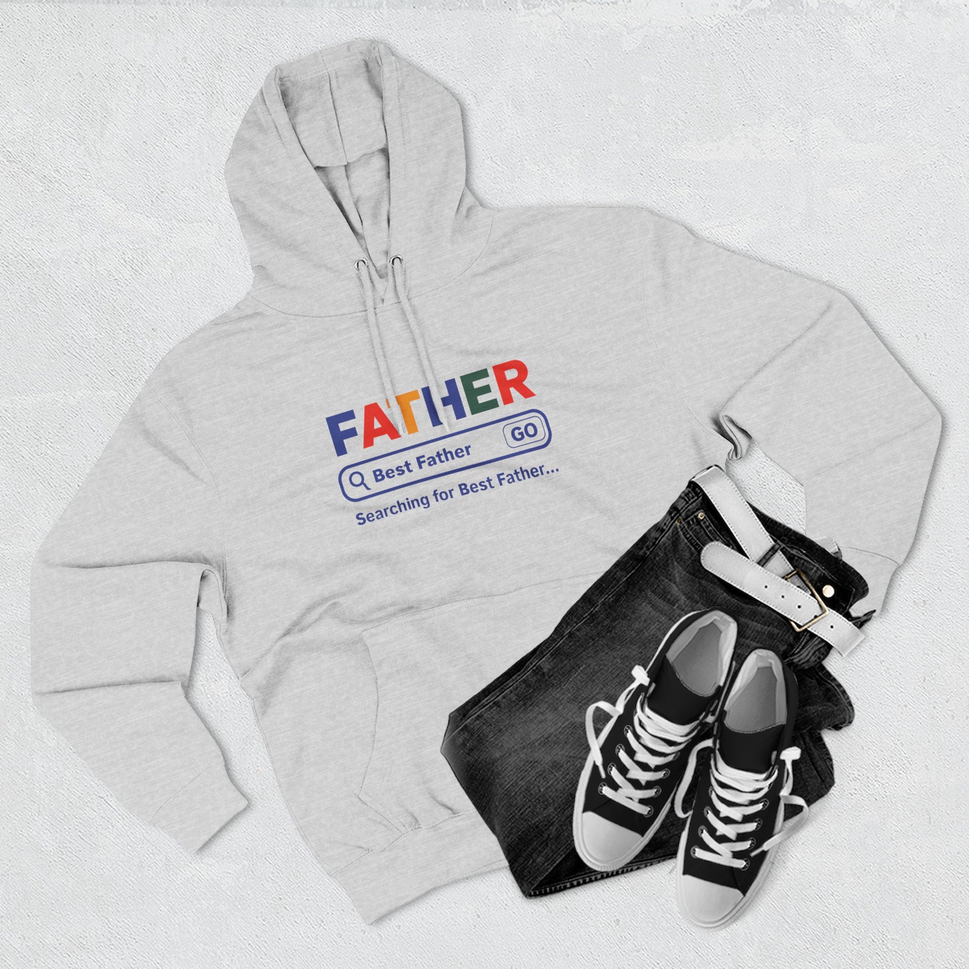 Father's Day Three - Panel Fleece Hoodie, Gift for Dad, Best Father Hoodie, Personalized Father Sweatshirt, Cute Dad Attire - ClaimedbyGodDesigns