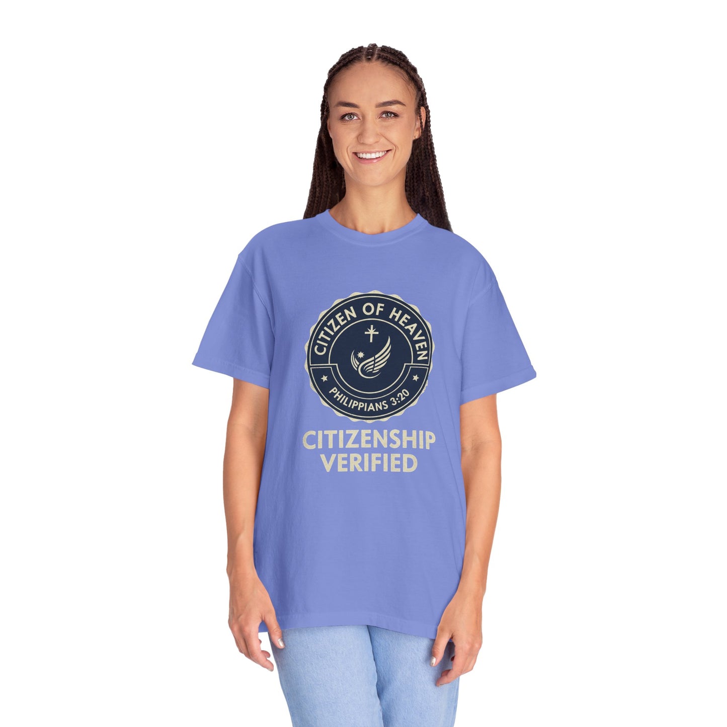 Citizen of Heaven T-shirt, Unisex Garment - Dyed Tee, Spiritual Gift, Christian Apparel, Faith - Based Fashion, Inspirational Top - ClaimedbyGodDesigns