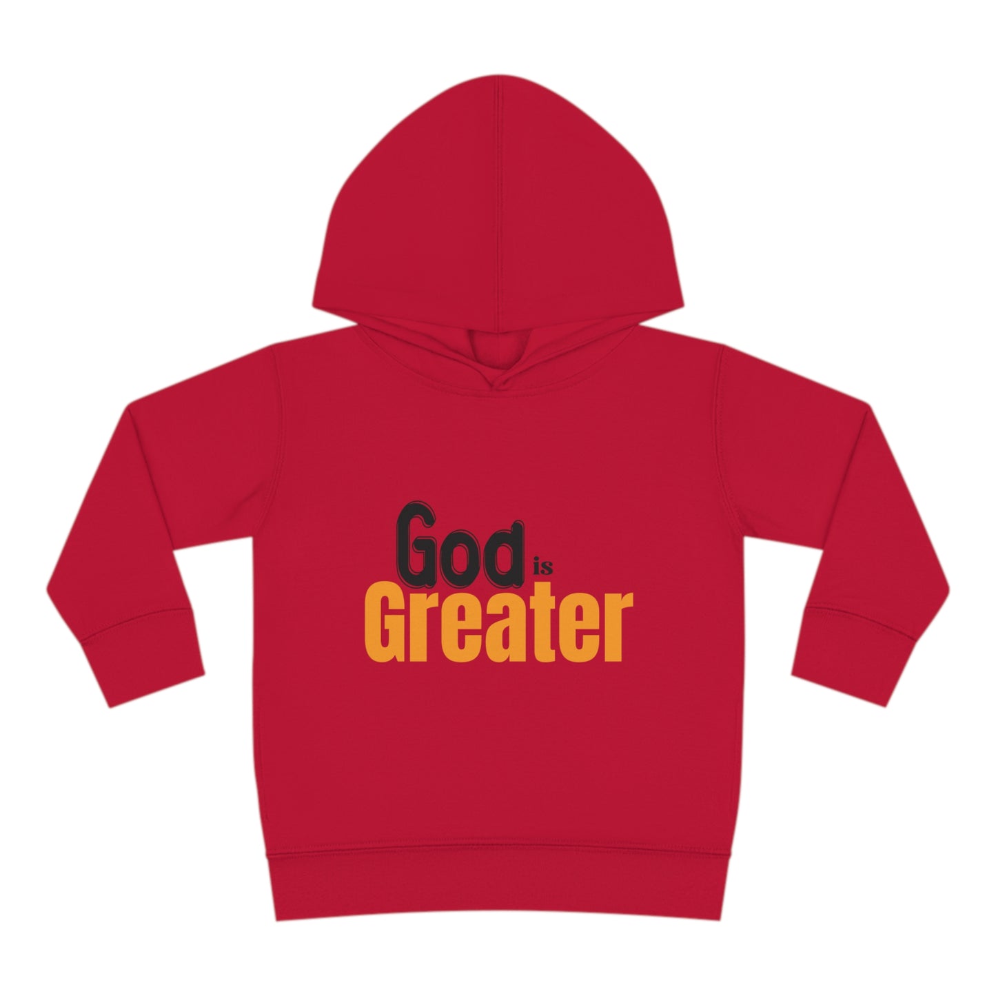 God Is Greater Christian Toddler Pullover Fleece Hoodie Printify