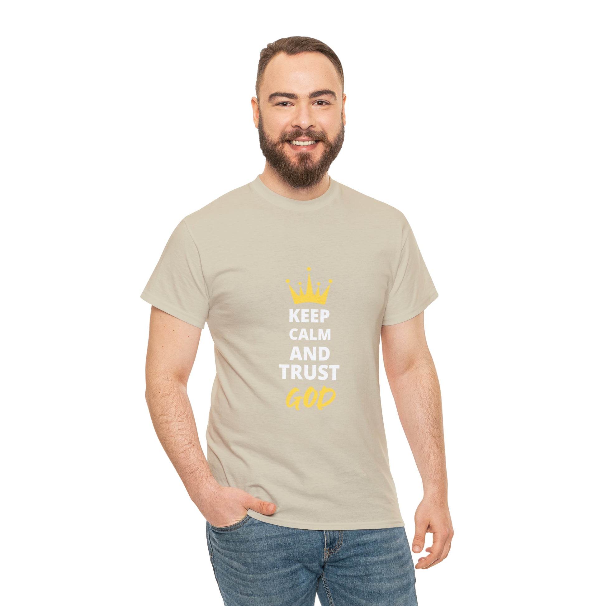 Keep Calm And Trust God Unisex Heavy Cotton Tee Printify