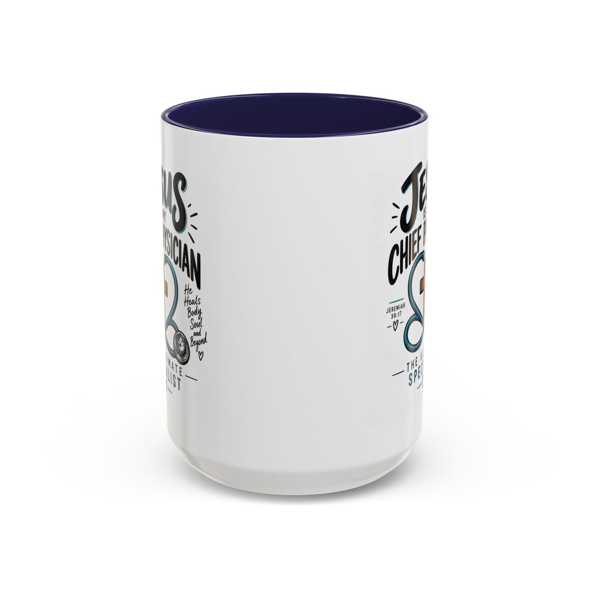 Jesus Is My Chief Physician Accent Coffee Mug – Christian Faith Medical Gift