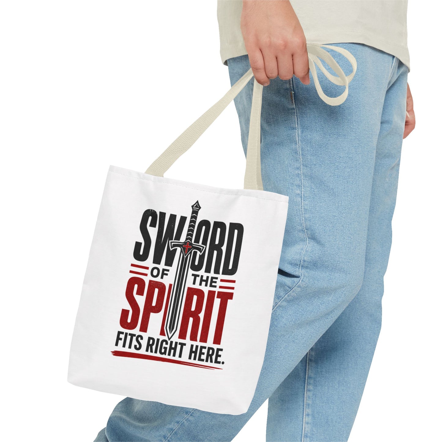 Sword of the Spirit Tote Bag — Christian Faith Inspirational Canvas Tote - ClaimedbyGodDesigns