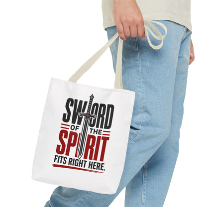 Sword of the Spirit Tote Bag — Christian Faith Inspirational Canvas Tote - ClaimedbyGodDesigns