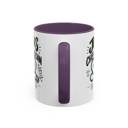 Jesus Is My Chief Physician Accent Coffee Mug – Christian Faith Medical Gift