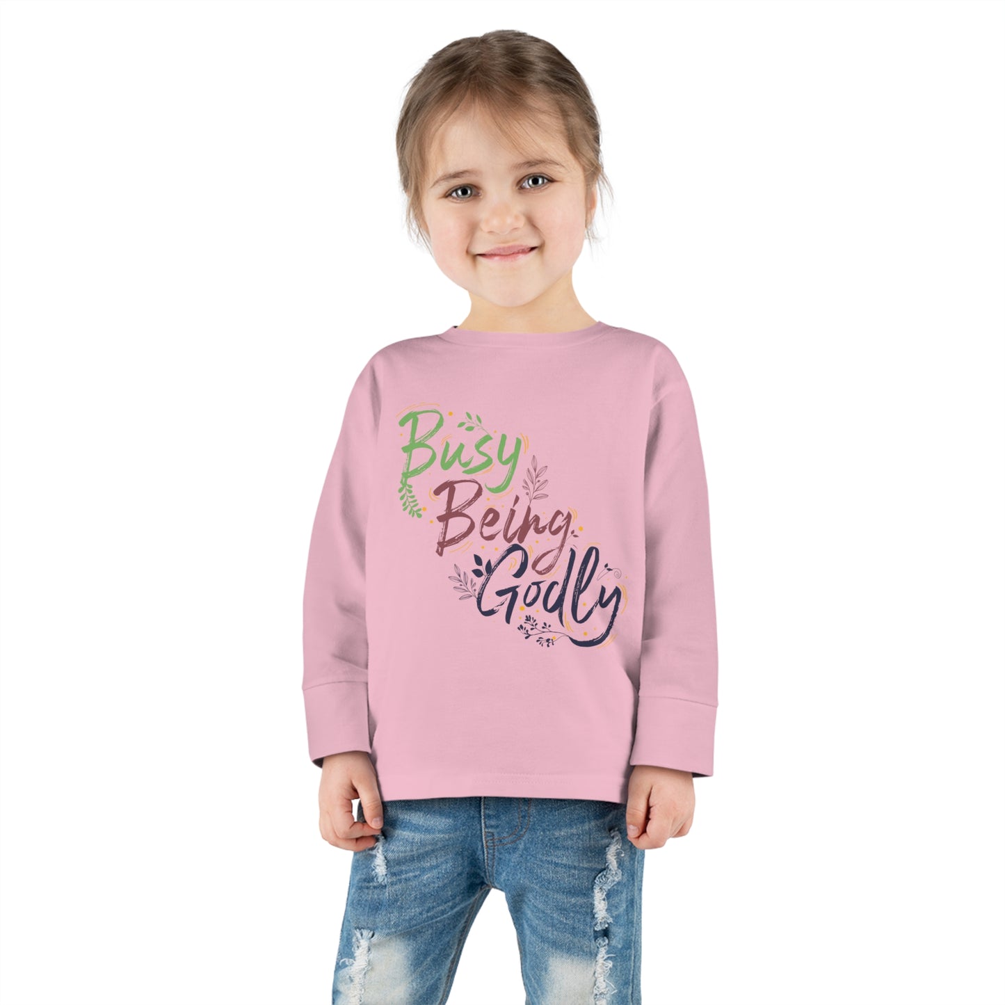 Busy Being Godly Toddler Christian Sweatshirt Printify