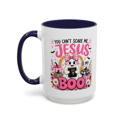 You Can’t Scare Me Jesus Is My Boo Coffee Mug — Halloween Christian Accent Mug