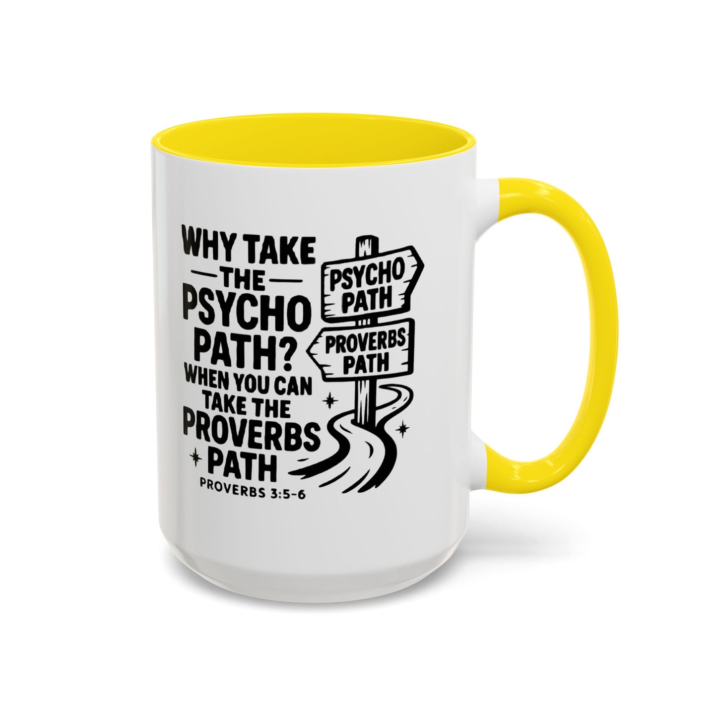 Inspirational Quote Accent Coffee Mug - Perfect Gift for Motivational Moments, Office Desk Essentials, Christian Gifts, Proverbs 3:5-6