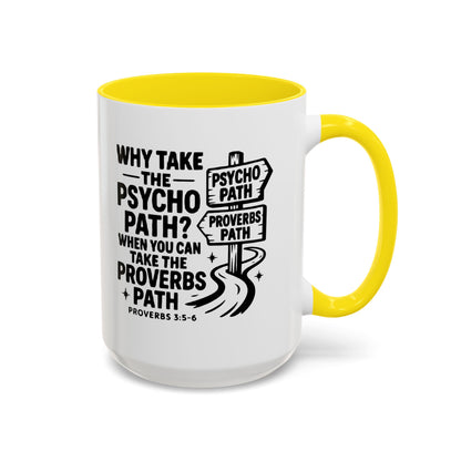 Inspirational Quote Accent Coffee Mug - Perfect Gift for Motivational Moments, Office Desk Essentials, Christian Gifts, Proverbs 3:5-6
