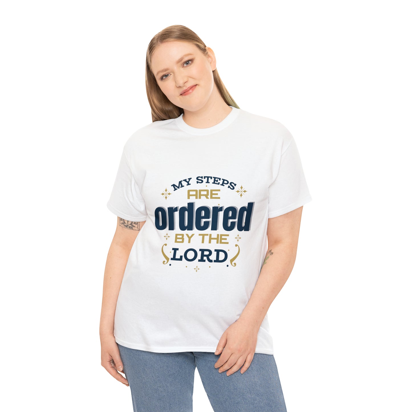 My Steps Are Ordered By The Lord Unisex Heavy Cotton Tee