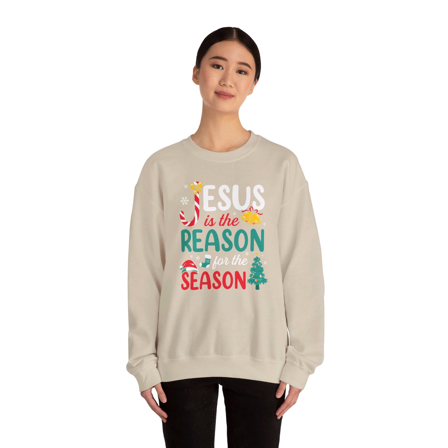 Jesus Is The Reason For The Season Christmas Unisex Heavy Blend™ Crewneck Christian Sweatshirt