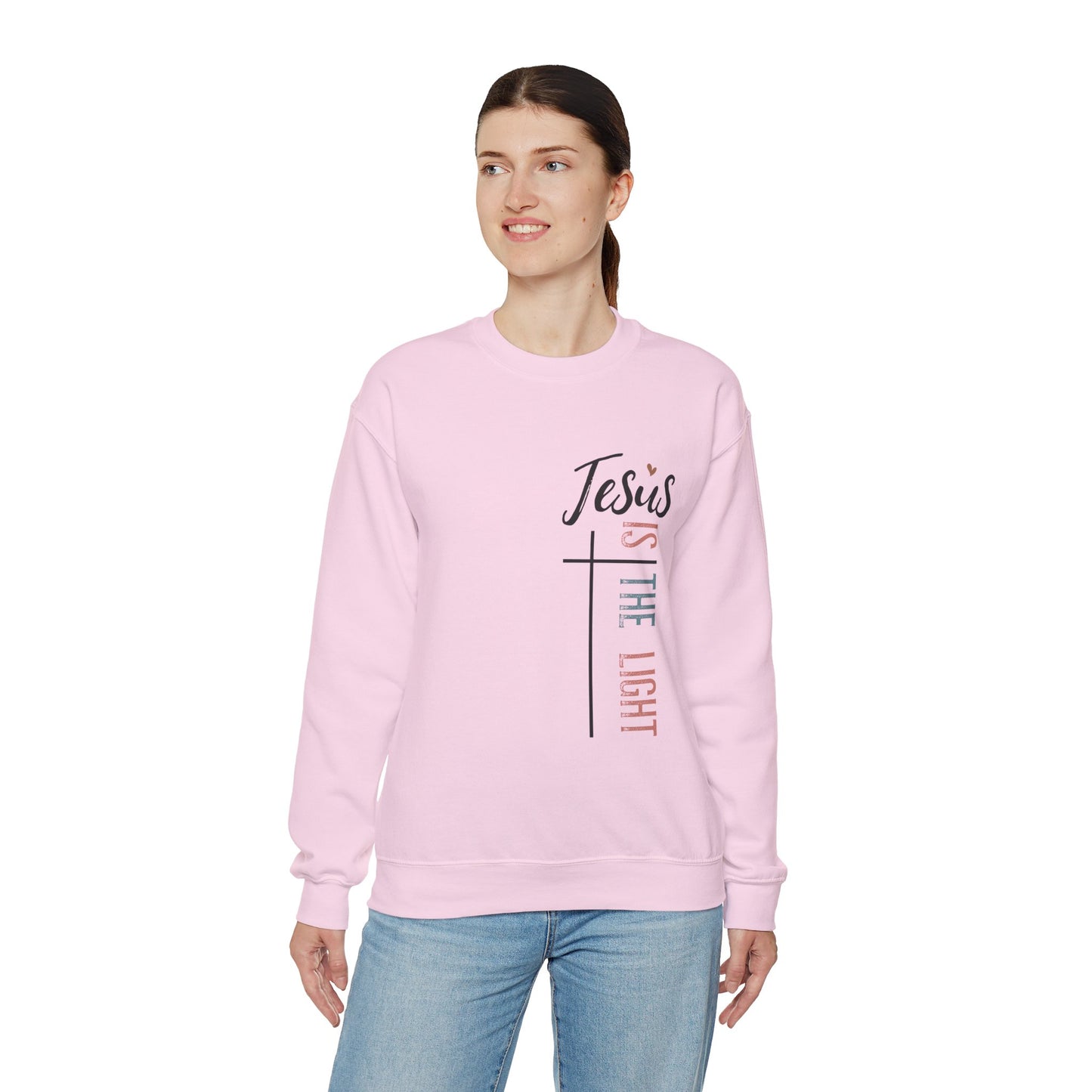 Jesus Is The Light Women's Heavy Blend™ Crewneck Christian Sweatshirt