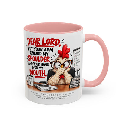 Christian Coffee Mug — "Dear Lord, Put Your Arm Around My Shoulder" Inspirational Ceramic Mug