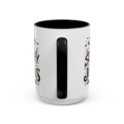 Coffee Mug — “Life Is Scary Without Jesus” Halloween Christian Accent Mug (11/15oz)