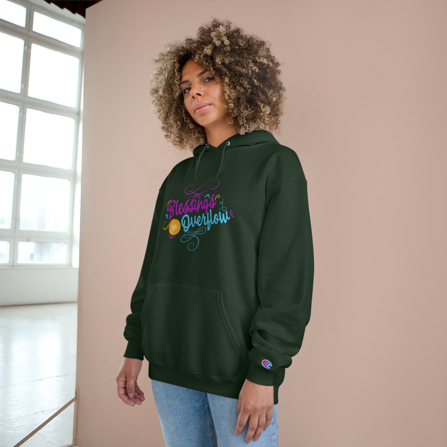 Blessings On Overflow Unisex Champion Hoodie