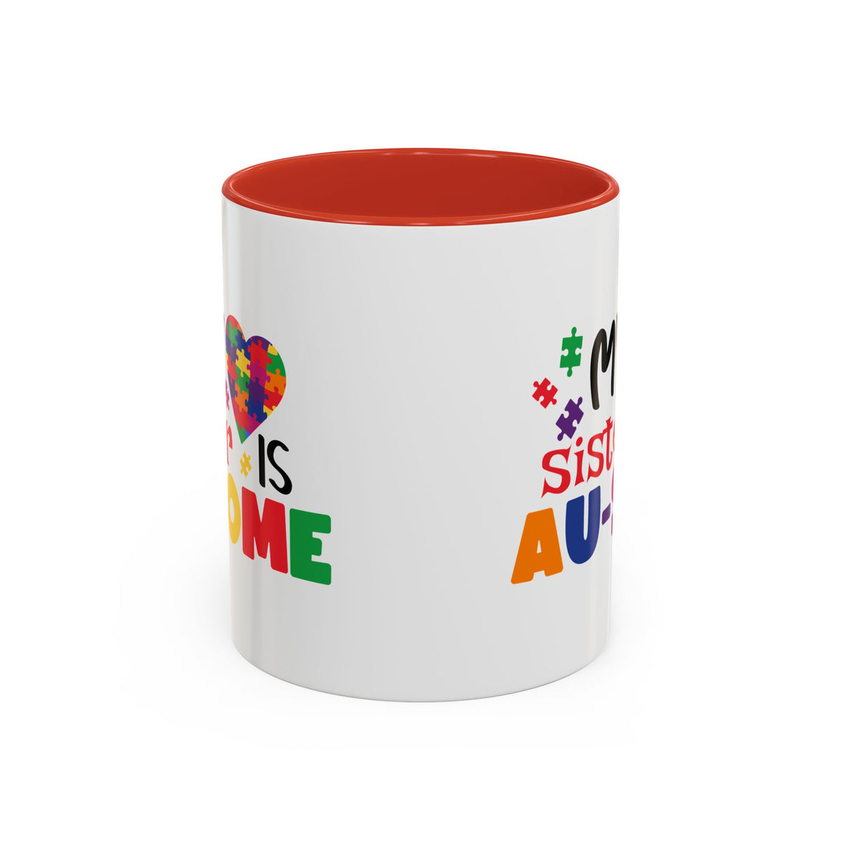 Colorful Autism Awareness Coffee Mug - "My Sister is AU-some"