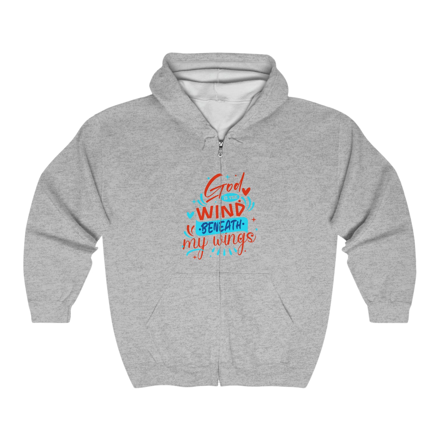 God Is The Wind Beneath My Wings Unisex Heavy Blend Full Zip Hooded Sweatshirt