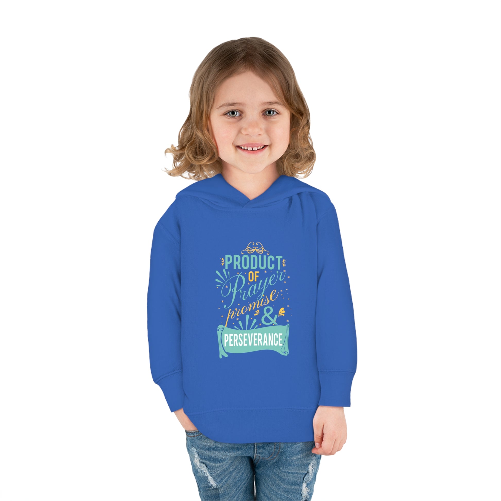 Product Of Prayer Promise & Perseverance Toddler Christian Pullover Fleece Hoodie Printify