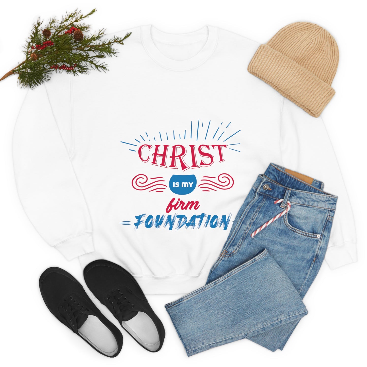 Christ Is My Firm Foundation Unisex Heavy Blend™ Crewneck Sweatshirt