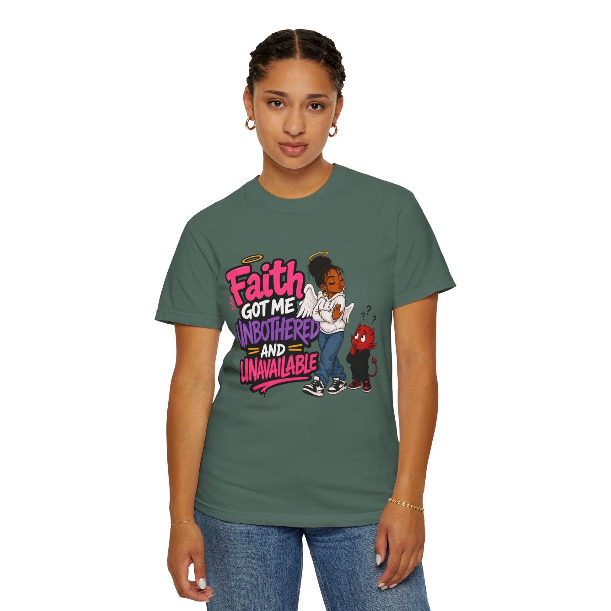 Faith Got Me Unbothered T-Shirt — Christian Inspirational Graphic Tee - ClaimedbyGodDesigns
