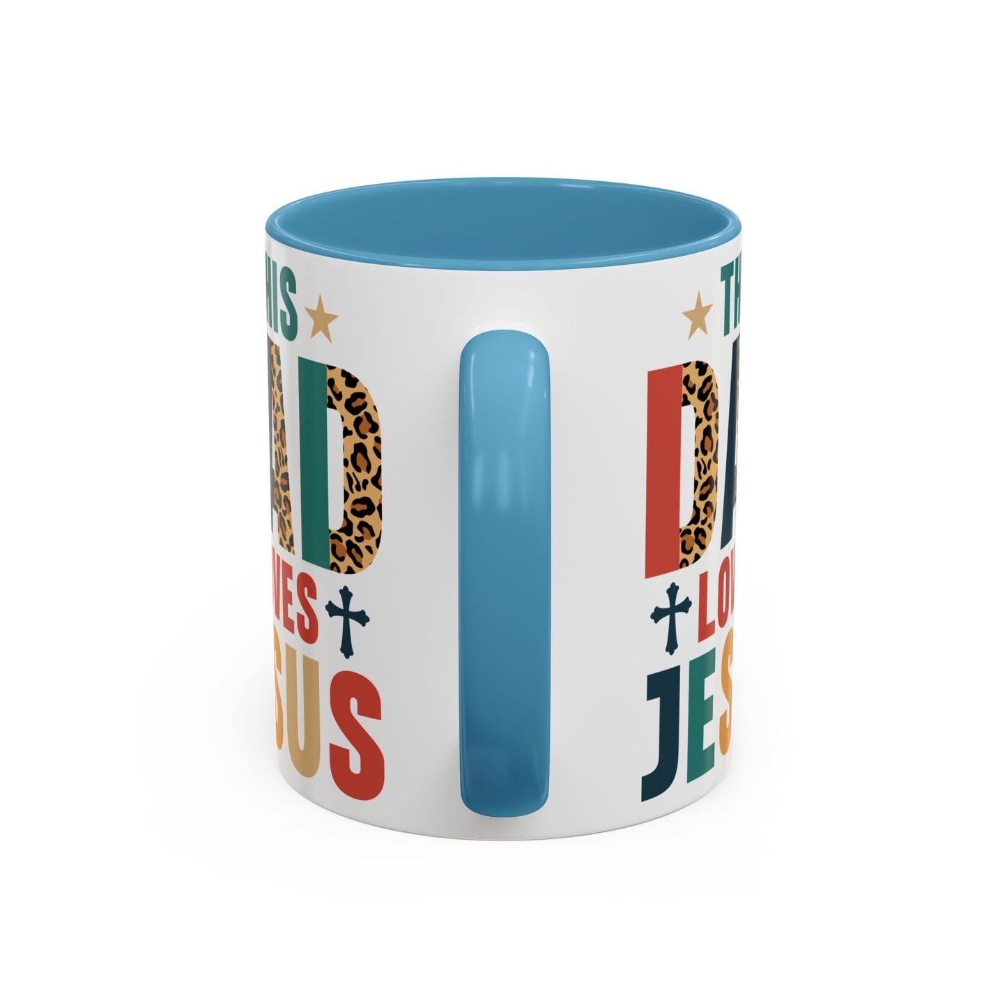 This Dad Loves Him Accent Coffee Mug - Perfect Gift for Father's Day and Christian Dads