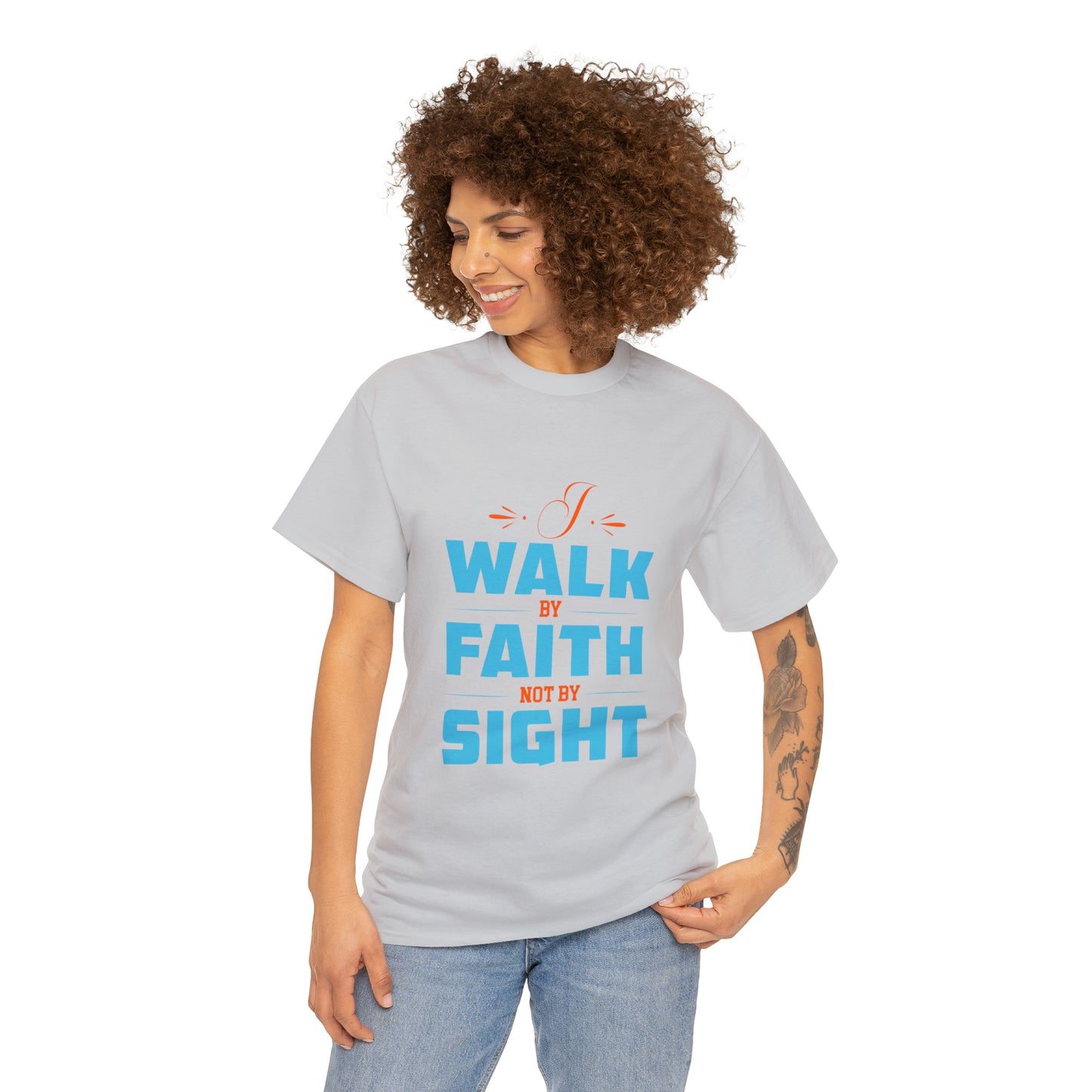 I Walk By Faith & Not By Sight Unisex Heavy Cotton Tee